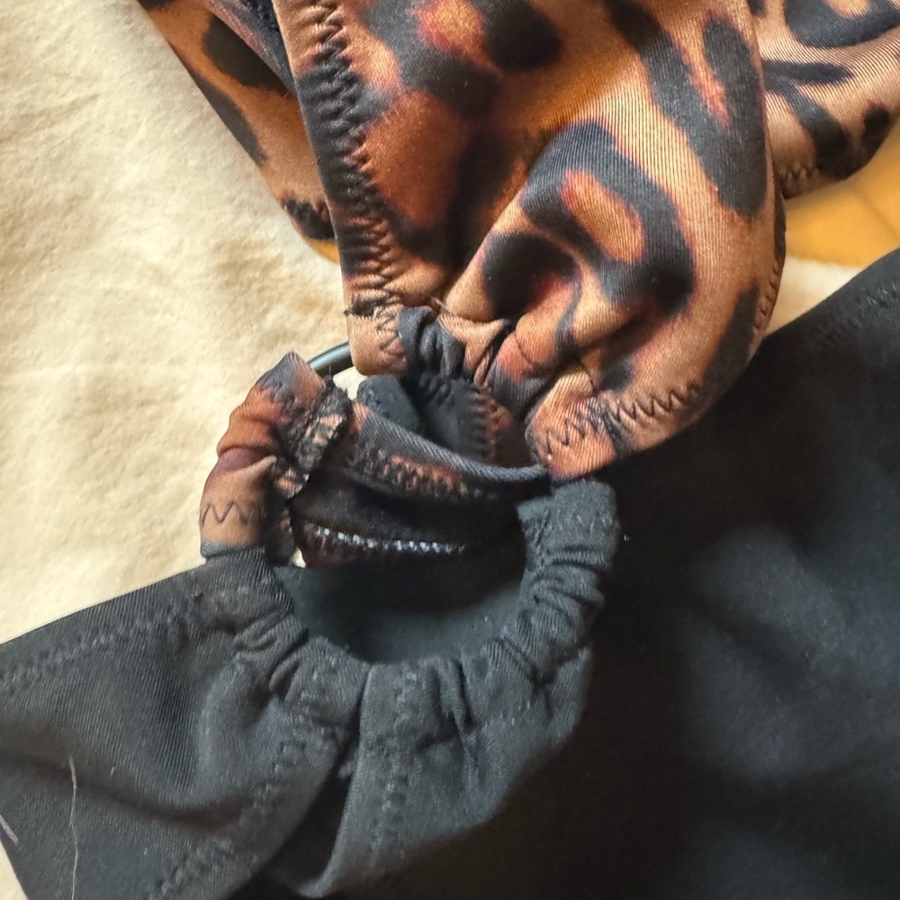 Kendall & Kylie Black and Animal Print Swimwear - Picture 2 of 3